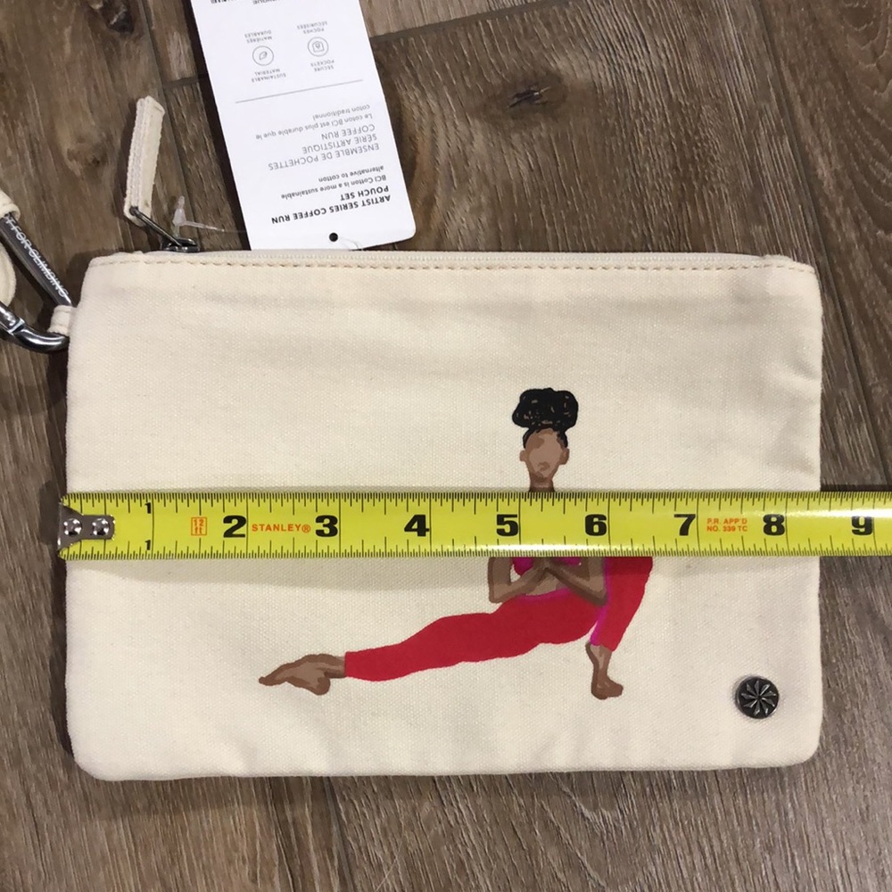 NWT! - ATHLETA {Artist Series} Coffee Run Zip Pouch Bag Set - Picture 11 of 14